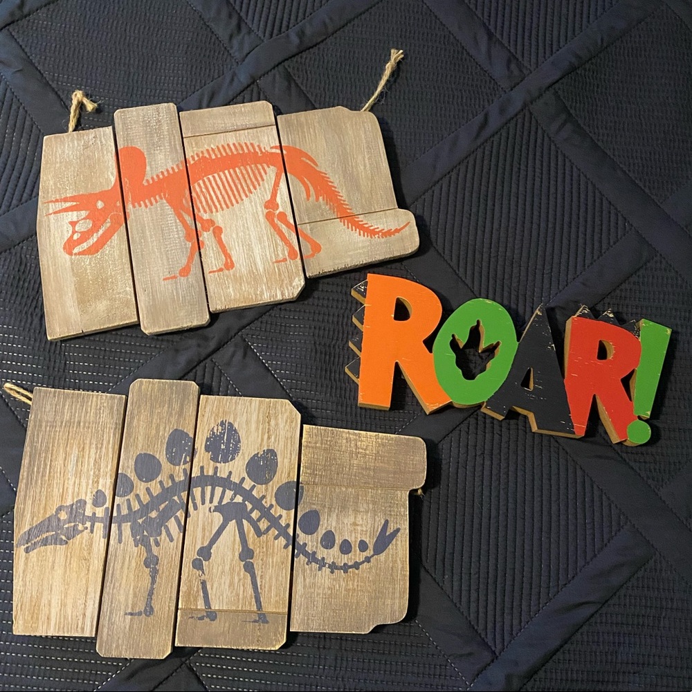 Three Piece Dinosaur Wall Art